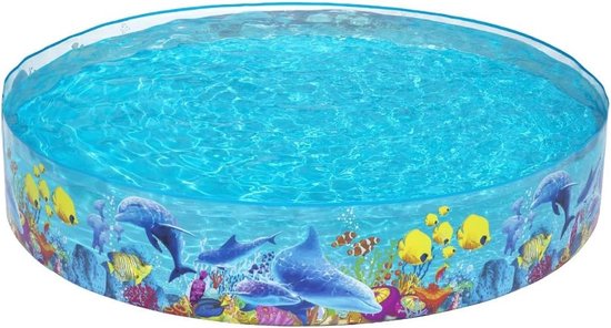 Bestway 55031-17 Fill'n Fun Kinderplanschbecken Odyssey 244 X 244 X 46 Cm - Mehrfarbiges Planschbecken Mit Rutsche