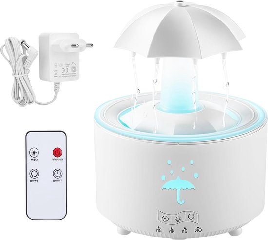 Rotierender Regenwolken-luftbefeuchter Mit 7-farbiger Led-beleuchtung，300 Ml Aromatherapie-diffusor Mit Fernbedienung Für Schlaf- Und Wohnzimmer