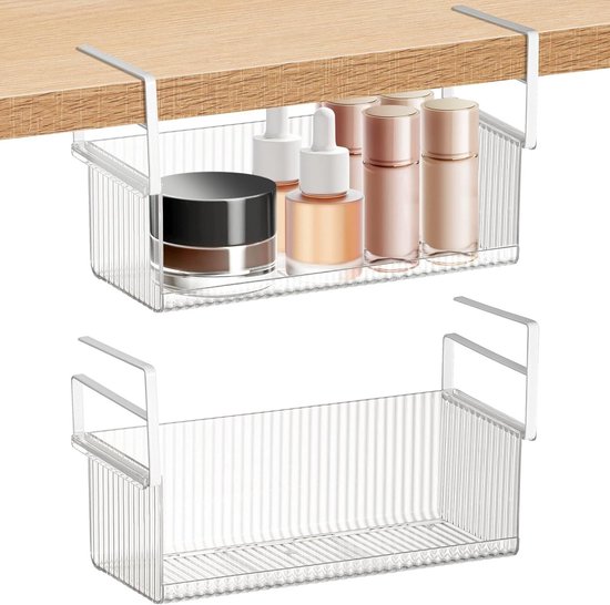Allecto Premium - Hängekorb Für Medizinschrank Und Make-up-organizer - Aufbewahrungskorb Aus Kunststoff Fürs Badezimmer - Transparent - 2er-set.