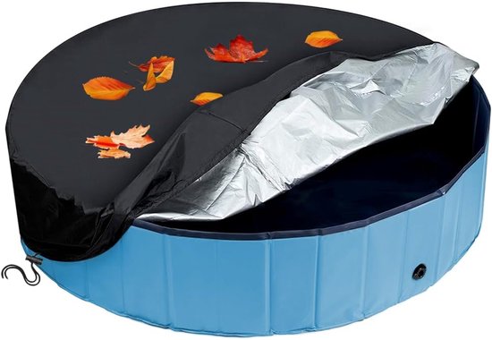 Poolabdeckung, Schwimmbadplane, Runde, Faltbare Hundepoolabdeckung, Für Den Außenbereich, Wasserdicht, Staubabweisend, 160 X 30 Cm