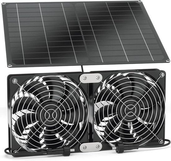 15-w-solarventilator, Wasserdichtes Panel Und Doppelventilator, Geeignet Für Gewächshäuser Und Hühnerställe Im Freien