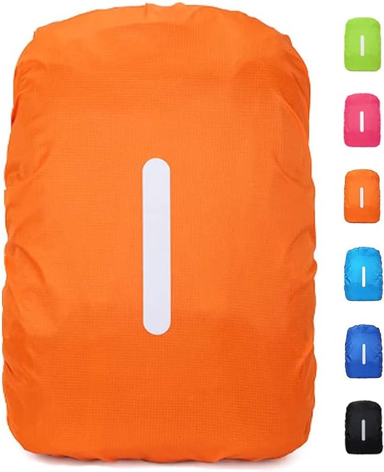 Wasserdichte Rucksackhülle Mit Reflektierenden Streifen，geeignet Als Schutzhülle Für Rucksack，wanderrucksack Oder Fahrradtasche，orange