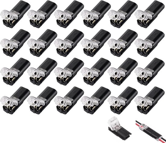 24-teiliger Wasserdichter Steckverbinder，2-polig，12 V，2-adriger Anschluss，wasserdichte 2-polige Elektrische Steckverbinder，22 Awg