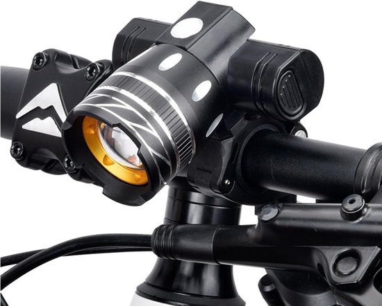Wiederaufladbarer Mountainbike-scheinwerfer Mit 2000 Mah Kapazität, Leistungsstarkes Led-licht Mit Verschiedenen Modi, Robust Für Nachtfahrten, Camping, Wandern Und Mehr.