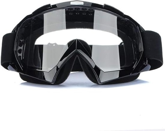 Uv-beständige, Beschlagfreie, Transparente Motorradbrille – Schwarz