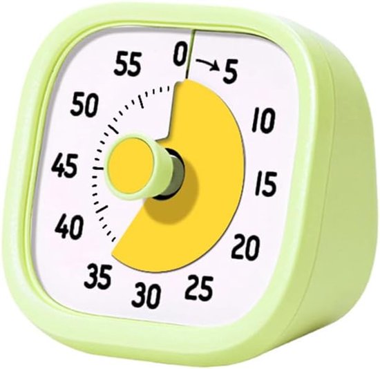 Kinderfreundlicher Visueller Timer，geräuschloser 60-minuten-countdown-timer，ein Pomodoro-technik-zeitmanagement-tool (grün Und Gelb)