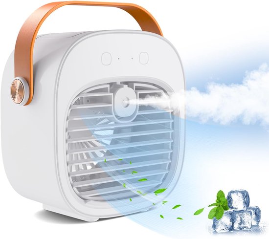 Tragbare Klimaanlage，mini-luftkühler Mit Wasseranschluss (typ C)，schreibtischventilator，3 Windstufen，alternative Zur Klimaanlage，128 Ml，4000 Mah