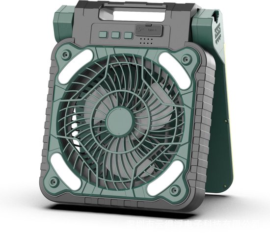 Solarventilator Für Camping, Tragbarer Ventilator, Solar- Und Batteriebetrieben, 5200 Mah