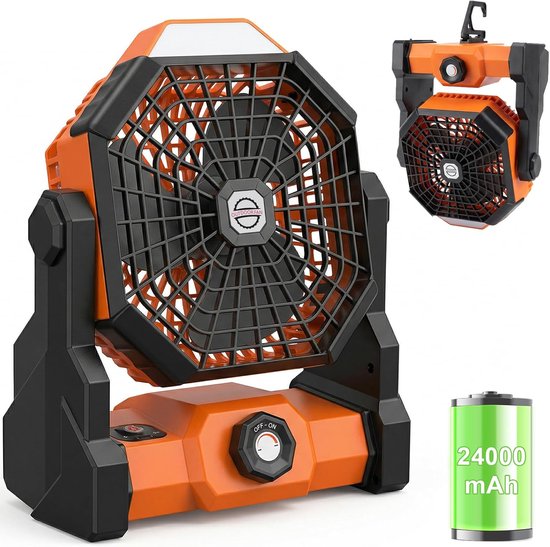 Tragbarer Camping-/zeltventilator, 24000mah Kapazität, 3-in-1 Outdoor-ventilator Mit Led-beleuchtung, 3-4 Windgeschwindigkeiten, Geeignet Für Outdoor-reisen, Angeln/zelte