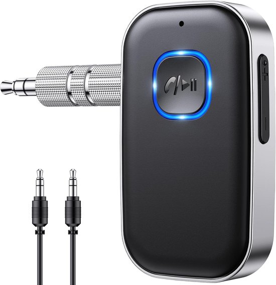 Bluetooth 5.3 Auto-empfänger，3,5-mm-aux-bluetooth-adapter Mit Kabelloser Geräuschunterdrückung，für Auto-/heimstereoanlagen
