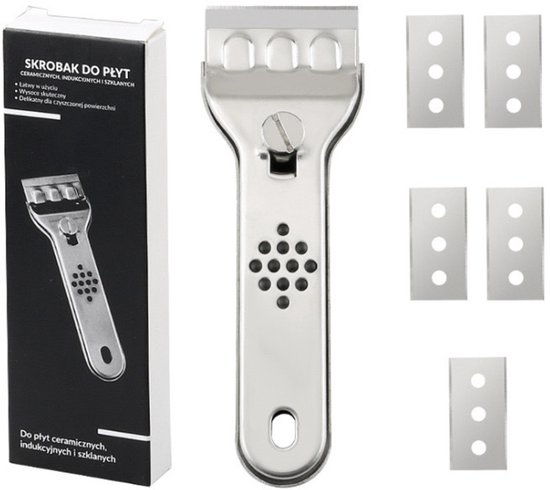 Farbschaber Aus Edelstahl – Mit 5 Metallklingen – Keramikschaber – Professioneller Glasschaber – Klebstoffentferner – Farbschaber