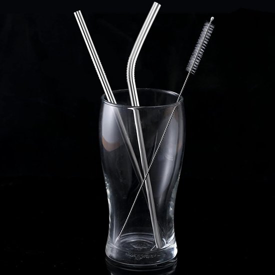Edelstahl-trinkhalme，12 Stück (6 Gerade + 6 Gebogene)，perlmuttfarbene Milchtee-trinkhalme，21,5 Cm，inklusive 2 Reinigungsbürsten