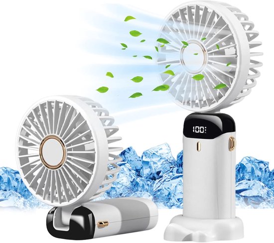 Mini-usb-handventilator，tragbarer Tischventilator，kleiner Taschenventilator Mit 5 Geschwindigkeitsstufen Und Ständer，weiß