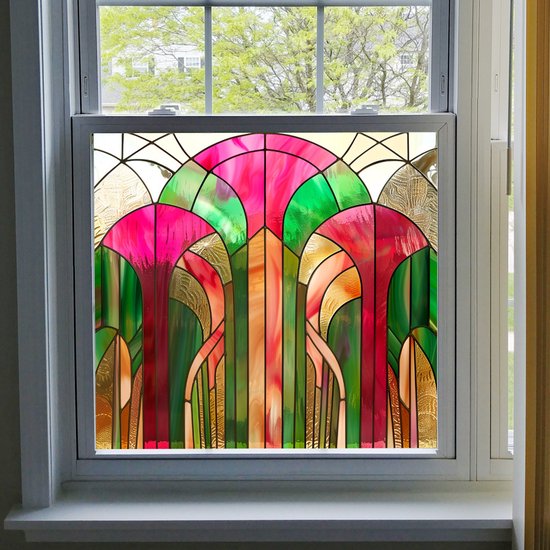 Selbstklebende Fensterfolie In Regenbogenfarben，statisch Haftende Vinyl-fensterfolie Für Mehr Privatsphäre，50 X 69 Cm