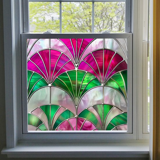 Selbstklebende Fensterfolie In Regenbogenfarben，statisch Haftende Vinyl-fensterfolie Für Mehr Privatsphäre，50 X 67 Cm
