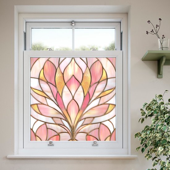 Selbstklebende Fensterfolie In Regenbogenfarben，statisch Haftende Vinyl-fensterfolie Für Mehr Privatsphäre，50 X 63 Cm