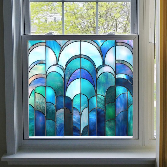 Selbstklebende Fensterfolie In Regenbogenfarben，statisch Haftende Vinyl-fensterfolie Für Mehr Privatsphäre，50 X 60 Cm