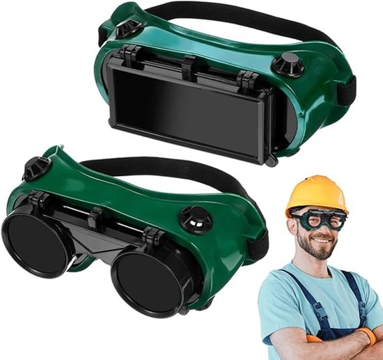 2-teiliges Set Aus Hochklappbarer Schutzbrille, Schweißerbrille, Getönter Arbeitsschutzbrille Für Autogenschweißbrenner
