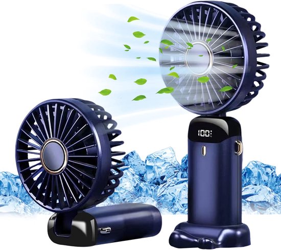 Tragbarer Handventilator，per Usb Aufladbarer Ventilator Mit 5 Geschwindigkeitsstufen，faltbarer Tischventilator Mit Led-anzeige Für Das Homeoffice