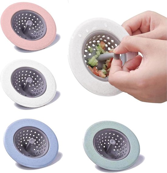 Allecto Plus - Set Mit 4 Silikon-spülbeckensieben Für Küche Und Bad - Abflussfilter - Abflussschutz - Verstopfungsschutzsieb.