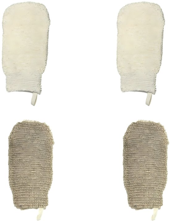 Peelinghandschuhe，4er-pack Körperpeelinghandschuhe，waschbare Peelinghandschuhe Aus Hanf，tiefenpeelinghandschuhe，11 X 22 Cm，ausführung 2