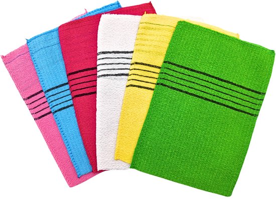 Peelinghandschuhe – 6 Stück – Für Alle Hauttypen Geeignet – Körperpeelinghandschuhe – Ideal Zum Duschen Und Baden – 14 X 20 Cm