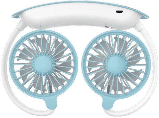 Tragbarer Nackenventilator，usb-aufladbar，freihändig Bedienbar，3 Geschwindigkeitsstufen，1200 Mah，360°-drehung，reisen Und Camping