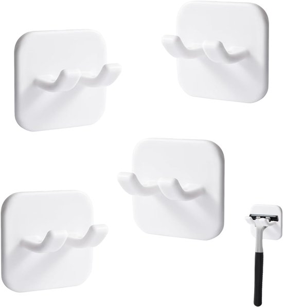 4-teiliger Rasiererhalter Für Dusche Und Wc – Selbstklebend, Wasserdicht Und Ohne Bohren. Ideal Für Bad, Küche, Wc Und Büro.