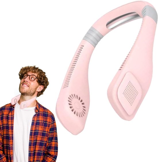 Flügelloser Nackenventilator，wiederaufladbarer Nackenventilator，tragbarer Flügelloser Nackenventilator，persönlicher Nackenventilator，pink