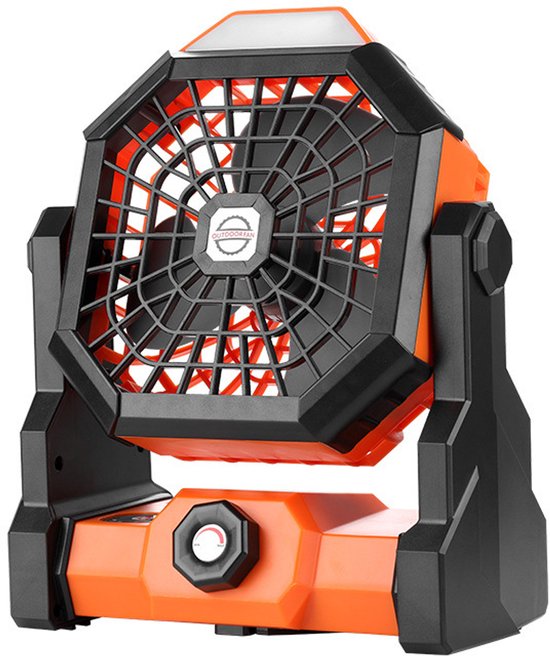 Campingventilator，wiederaufladbarer Akku (10400 Mah)，usb-ventilator Mit Led-licht Und Haken，einstellbare Geschwindigkeiten
