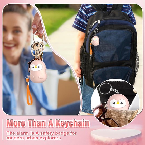 Taschenalarm 130 Db，persönlicher Alarm Für Frauen，schriller Alarm Mit Led-licht Zur Selbstverteidigung，schlüsselanhänger Für Kinder Und Senioren