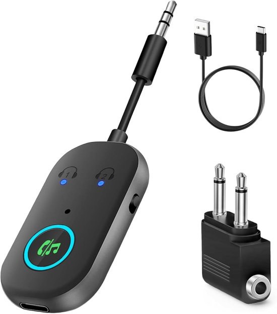 Bluetooth 5.3 Empfänger，2-in-1 Bluetooth-sender，3,5-mm-bluetooth-adapter，bluetooth-empfänger，unterstützt 2 Airpods/kopfhörer