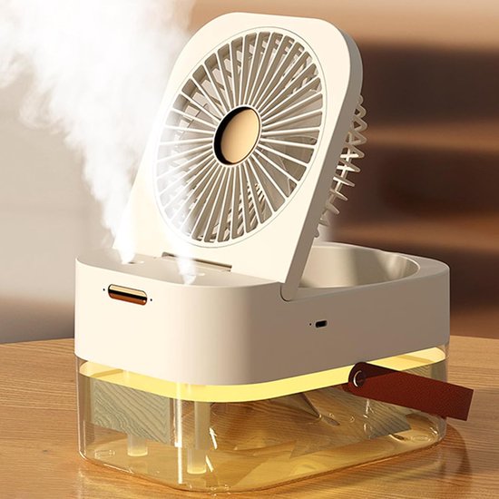 Ventilator-luftbefeuchter 2l，leiser Tragbarer Ventilator Mit 3 Geschwindigkeitsstufen，usb-anschluss，verstellbarem Winkel Und 3 Nebelmodi