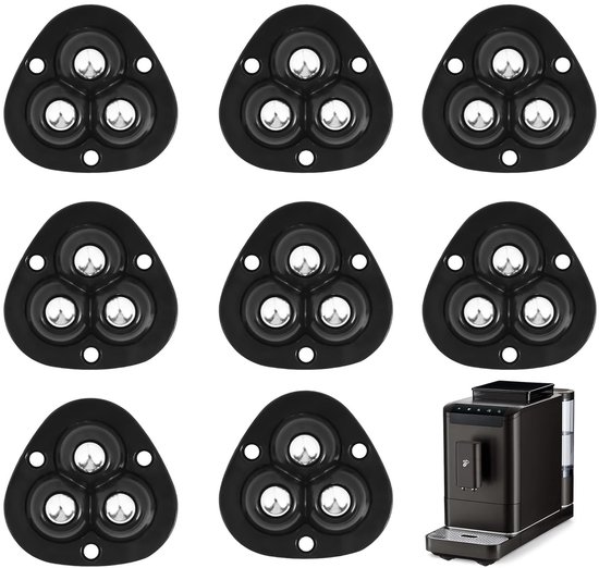 8er-pack Kugelrollen，schwerlast-möbelrollen，flache Selbstklebende Rollen，küchenutensilien Und Elektrogeräten (schwarz)