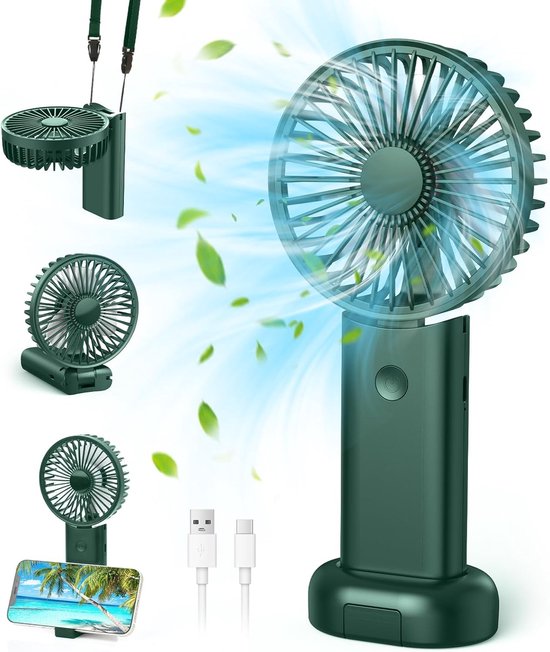 Mini-tragventilator，kleiner Reiseventilator，wiederaufladbarer Handventilator Mit 3 Geschwindigkeitsstufen，im Büro Und Beim Camping