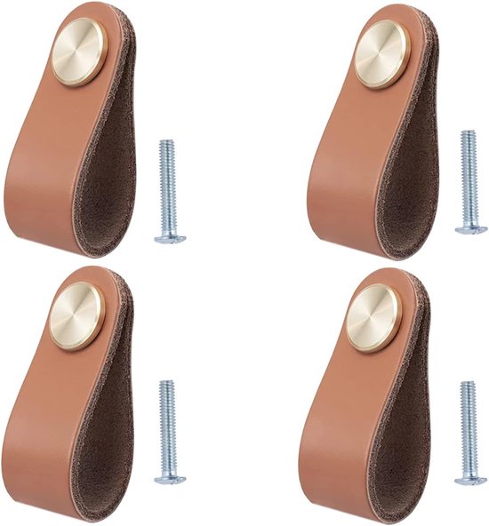 4 Ledergriffe Für Möbel，6,4 X 2,5 Cm，handgefertigte Möbelknöpfe，ledergriffe Für Möbel，schrankknöpfe Für Küchenschränke