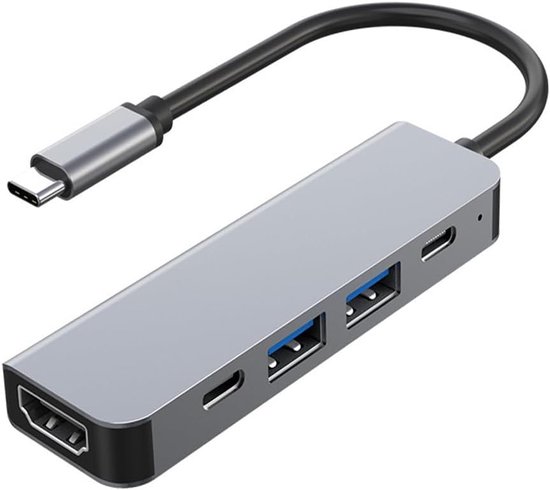 Usb-c-hdmi-adapter – 5-in-1, 4k Hdmi, 100 W Pd, Usb 3.0/2.0, Geeignet Für Macbook, Ipad, Imac, Iphone 16/15