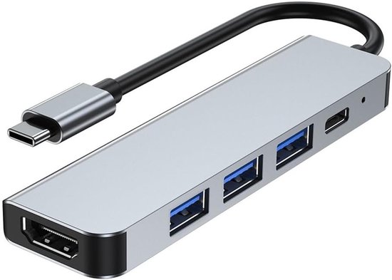 Usb-c-hdmi-adapter – 5-in-1, 4k Hdmi, 3x Usb 3.0, Usb-c Pd, Geeignet Für Macbook Pro/air