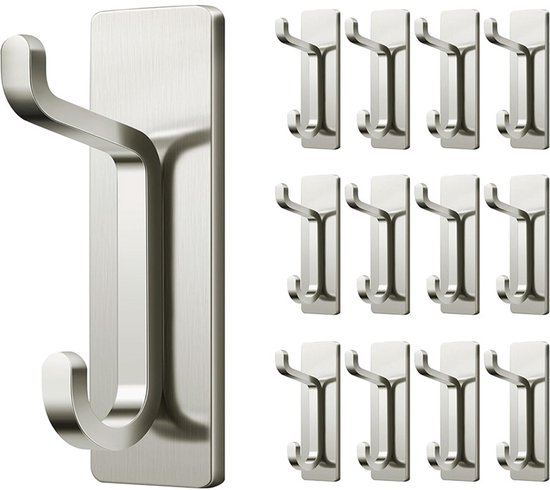 Wandhaken Ohne Bohren，handtuchhalter Für Bad Und Küche，wandklemmen Ohne Bohren，wasserdicht，12er-pack，silber