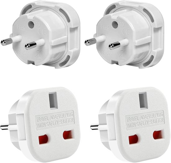 2x Reiseadapter Mit Britischem Stecker Auf Französischen Stecker，adapter Von Großbritannien Nach Frankreich，polen Und Schweden