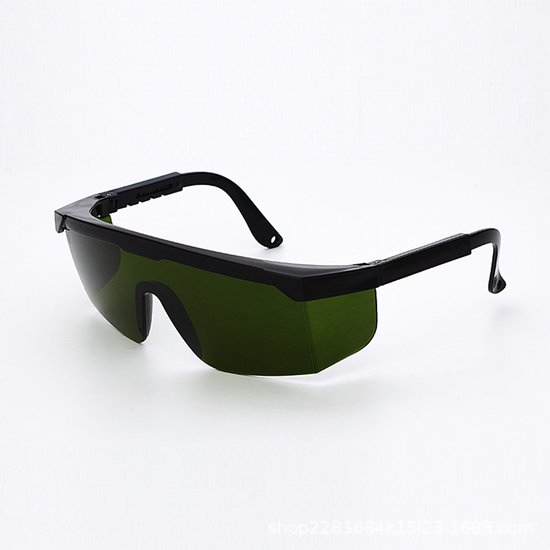 Laserbrille, Diodenlaser, Mit Teleskopverlängerung, 200 Nm - 2000 Nm, Mit Reinigungstuch Und Brillenetui (grün)