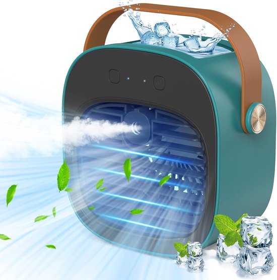 Tragbare Klimaanlage，wiederaufladbare Mini-klimaanlage (5200 Mah) Mit 3 Geschwindigkeitsstufen，5，10 Stunden Laufzeit，leiser Tischventilator
