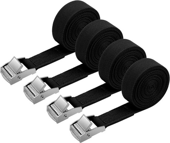 4-teiliges Zurrgurt-set，rutschfeste Befestigung，geeignet Für Motorräder，autos Und Fahrradträger，größe 2xl (2,5 X 250 Cm)