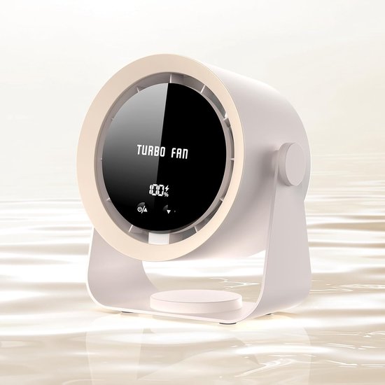 Wiederaufladbarer Usb-tischventilator Mit Digitalanzeige，extrem Leiser Tischventilator Mit 5 Geschwindigkeitsstufen，ideal Für Schlafzimmer