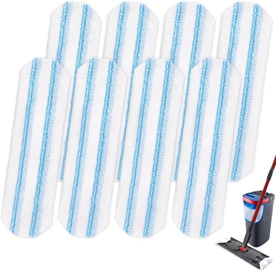 8-teiliges Ersatz-wischmopp-set，passend Für Das O Cedar H2pro Wischsystem Und Das Vileda H2pro Flachmopp-nachfüllset，ersatz-wischmoppbezüge
