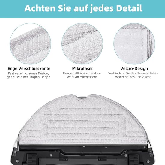 6-teiliges Wischmopp-zubehörset, Passend Für Roborock S8/s8+/s7 Maxv/s7 Maxv Plus/s7 Maxv Ultra/s7 Pro Ultra/s7/s7+ Saugroboter
