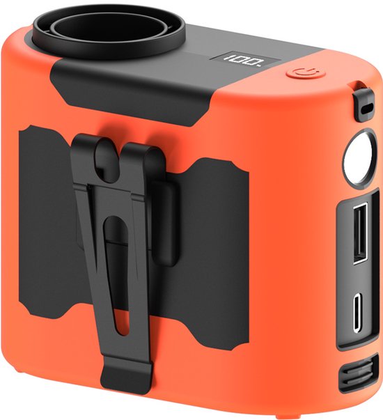 Tragbarer Ventilator Mit 14800 Mah，40 Stunden Laufzeit，5 Geschwindigkeitsstufen，mit Led-beleuchtung，auf Reisen Und Beim Angeln (orange)