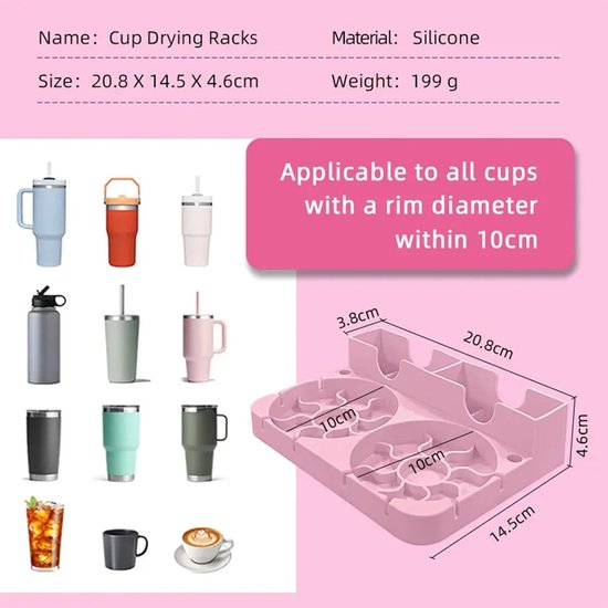 Abtropfgestell，flaschenabtropfgestell，küchenaufbewahrung，geeignet Für Stanley Cups，rosa Und Blau
