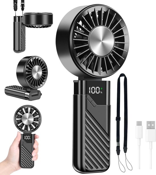 Tragbarer Ventilator，usb-handventilator，kleiner Wiederaufladbarer Taschenventilator Mit 5 Geschwindigkeitsstufen，für Den Außenbereich