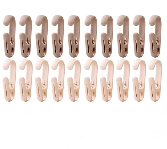 Haken，20er-set，8 X 3 X 1,3 Cm，vielseitiger Organizer，verriegelbarer Clip，ideal Für Aufhängelösungen In Küche Und Bad，geeignet Für Kleiderschränke